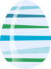 Blue Green Striped Egg Clip Art